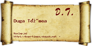 Duga Tímea névjegykártya